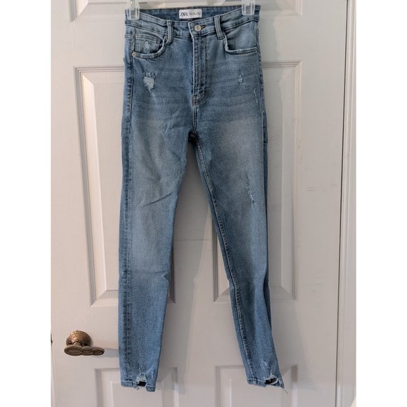 Zara vintage wash destroyed skinny jeans, size 4 - Picture 1 of 5